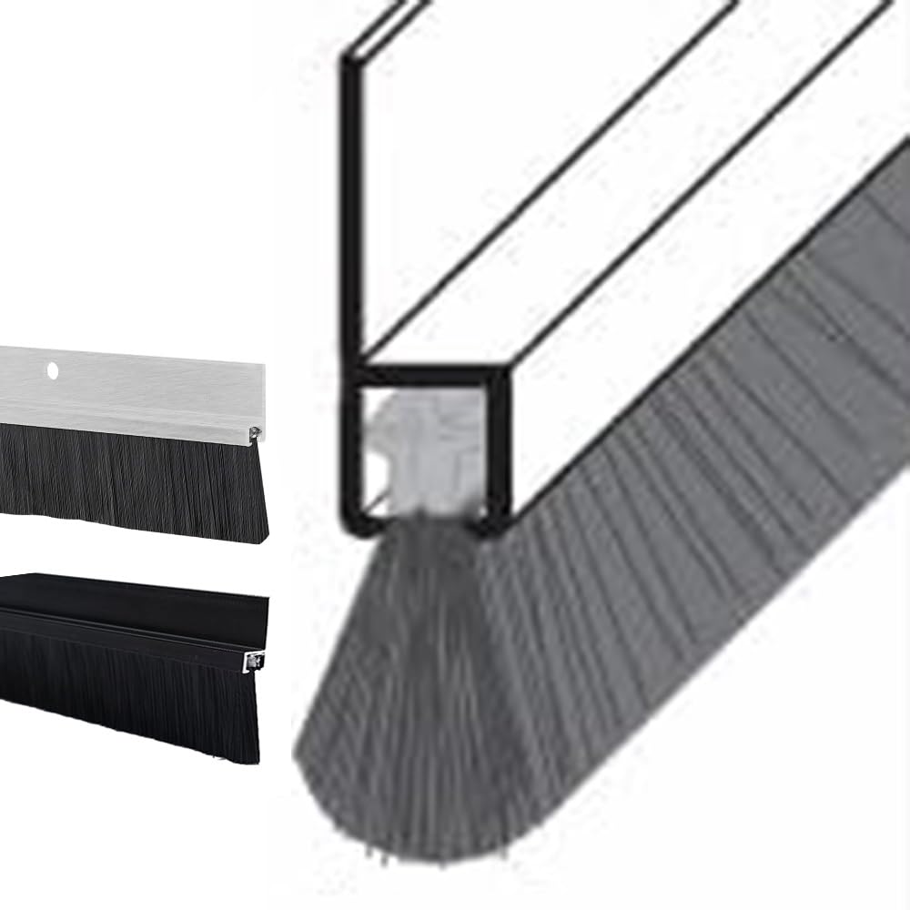 Wytrzymała aluminiowa uszczelka do drzwi ze szczotką, 90 cm, regulowana wysokość, srebrne wykończenie, idealne dla efektywności energetycznej i redukcji hałasu