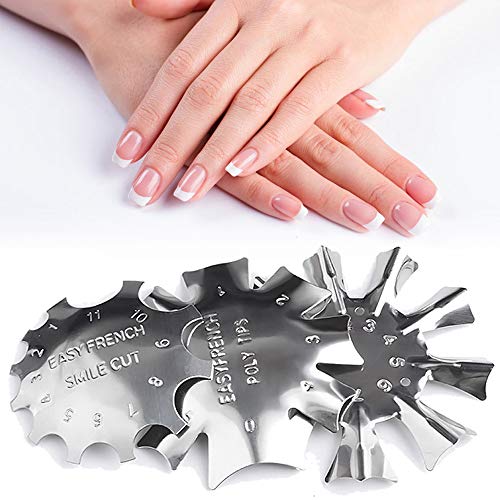 SILPECWEE 3 Pack Easy French Smile Line Acrylic Gel Cutter Tool C-Shape Manicure