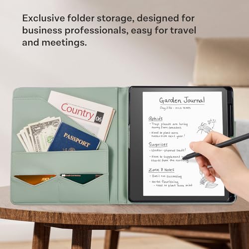 Image of CoBak Premium PU Leather Case for Kindle Scribe 10.2 inch, TouchPad D10, Boox Note Air 3, Folio Cover with Pen Holder, Auto Sleep /Wake, Card Slots & File Folders for Business, Not for Remarkable