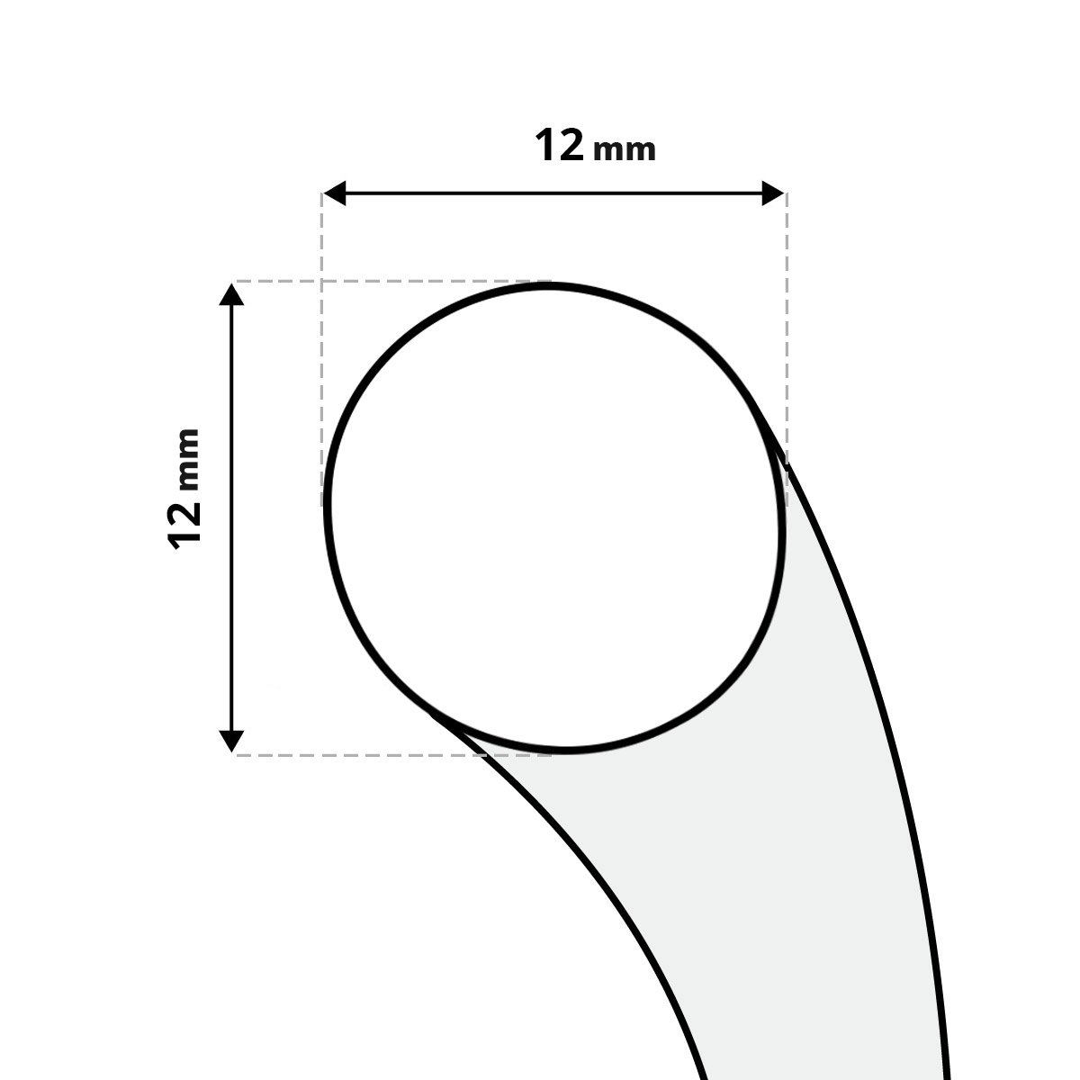 STEIGNER Ofendichtschnur Kamindichtung aus GLASFASERN, hitzebeständig bis 550°C, Dunkelgrau, 25m, 12mm, SKD02