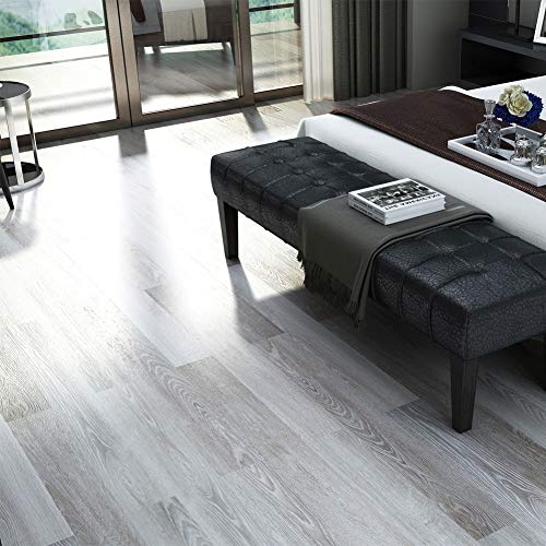 Diflart Cantha Oak 23.6 sq.ft Vinyl Plank Flooring Click Locking 48x7 inch Lvt Flooring Waterproof Foam Back Rigid SPC Core Wood Grain Finish