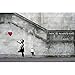GREAT ART® XXL Poster – Banksy Art Balloon Girl – Wandbild Dekoration There Is Always Hope Banksy Girl Balloon Banksi Street Style Stencil Wandposter Fotoposter Wanddeko (140 x 100 cm)