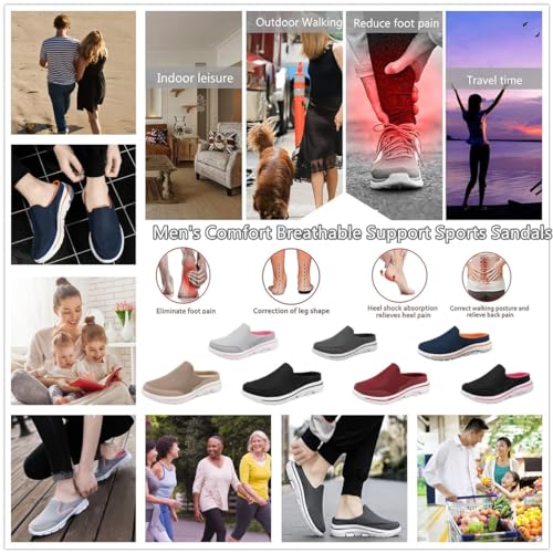 Men's and Women's Orthopaedic Sports Sandals - Comfortable and Breathable Arch Support Sandals for Active Lifestyles(Light Grey Pink,42)2