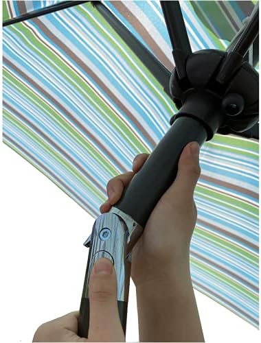8.6ft Outdoor Patio Market Umbrella, Aluminum Polyester Table Umbrella with Push Button Tilt and Crank (Umbrella Base Not Included)