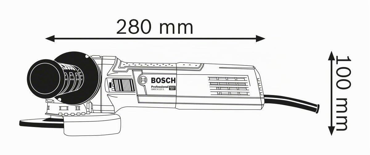 Bosch Professional amoladora angular GWX 9-115 S con X-LOCK (Ø de disco: 115 mm, potencia 900 W, incl. empuñadura auxiliar, cubierta protectora, maletín)
