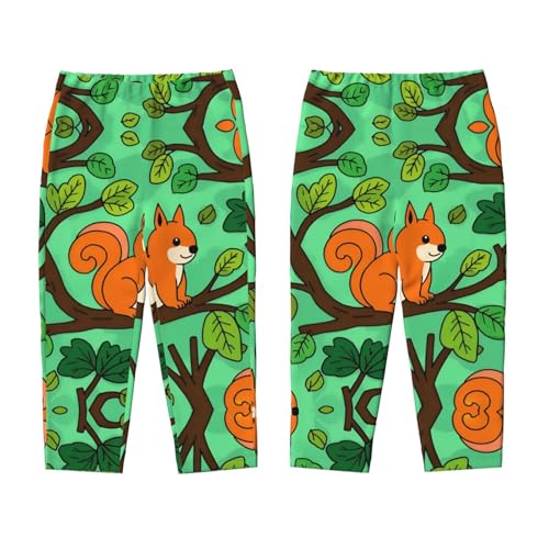 Pajama Pants Pajama Bottoms with Elastic Waistband Sleepwear Lounge Pants, Cute Animal Squirrel Tree3