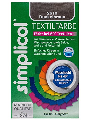 Preisvergleich Produktbild Simplicol 2610 Textilfarbe mit Färbesalz, Dunkelbraun (I5 / 14)