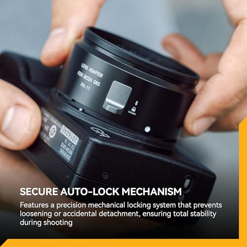 Adaptador de lente NiSi PR-11 para Ricoh GR III y MK II | Diseño con bloqueo seguro, compatible con rosca de 49 mm para filtros y accesorios, reemplaza al GA-1 de Ricoh, aluminio miniatura 3