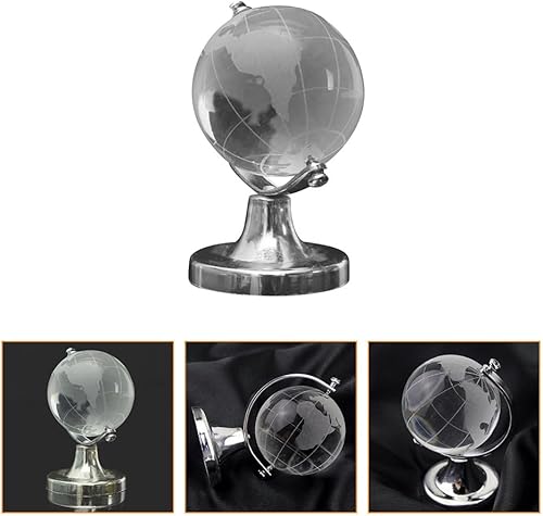 Miniatura 3 de NOLITOY Globo de cristal, mapa del mundo, globo de cristal, globo de cristal para escritorio, decoración de globo educativo, modelo de globo de