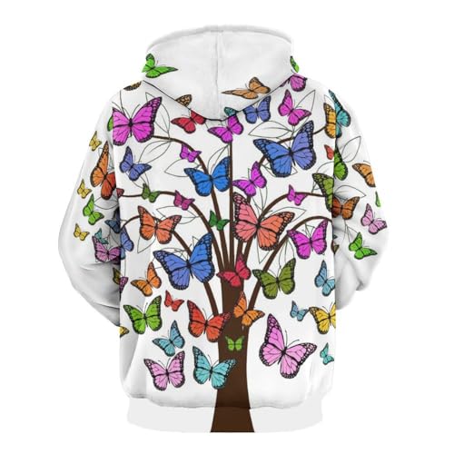 Hoodie arbre à papillons UMENG pull unisexe à capuche S - 3