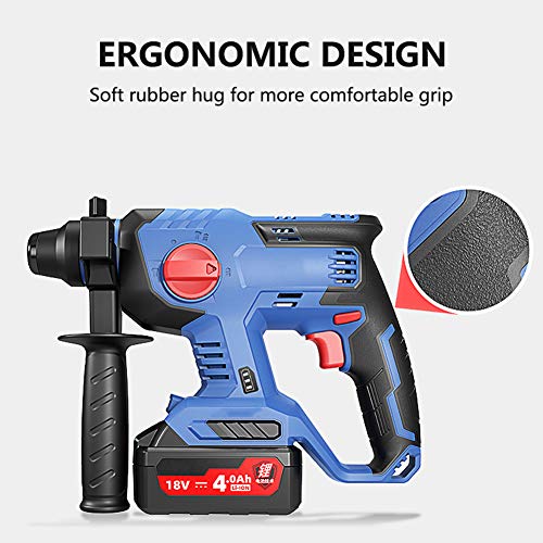 QHYXT Akku-Bohrhammer, bürstenloser wiederaufladbarer 18-V-Hammer, Lithium-Elektrohammer, Schlagbohrmaschine… – Bild 8