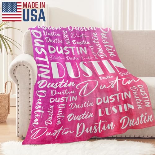 Name Blanket Personalized Name Blanket Customized Blanket with Name Text for Adult Kid Birthday Christmas Mothers Fathers Valentines Day Gift