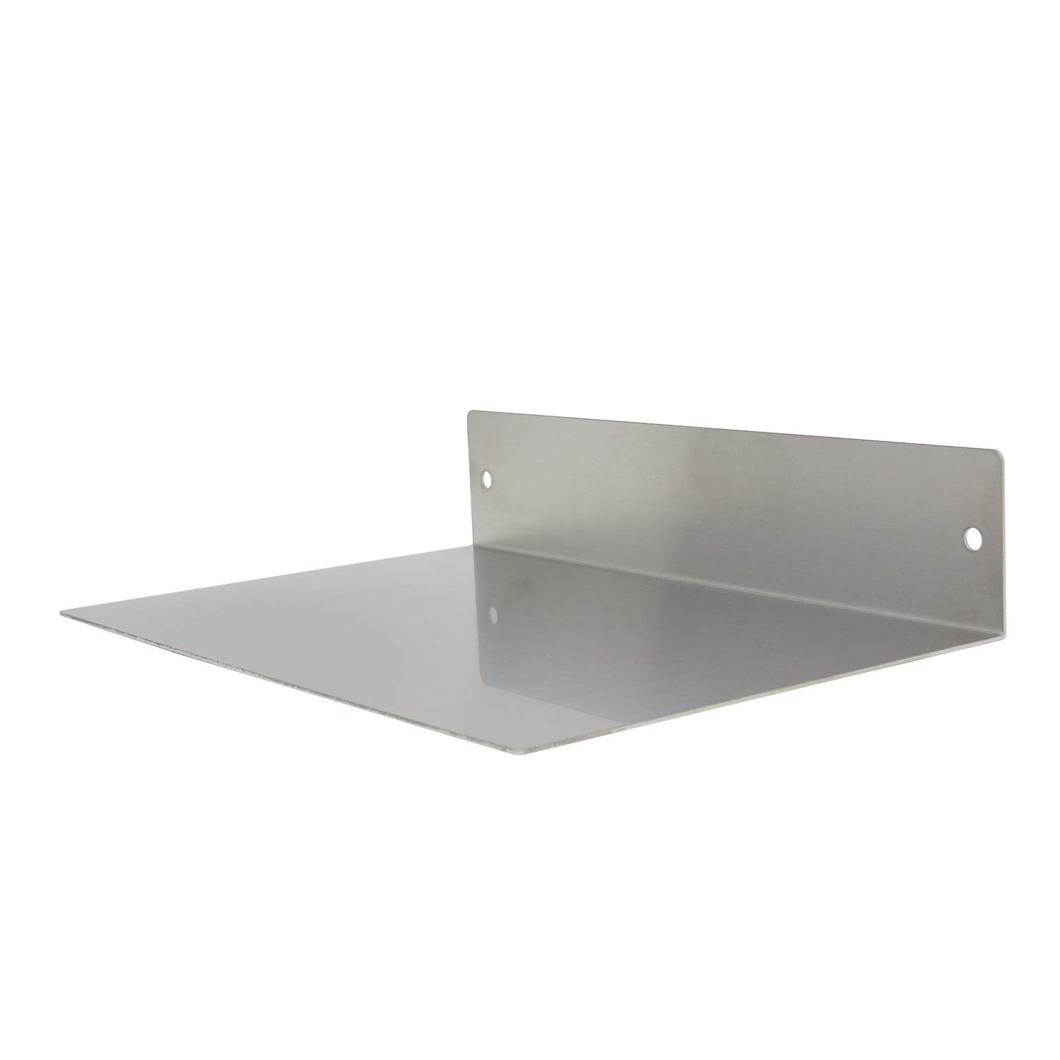 Mitus Floating Shelf Wall Mounted (8 inch x 12 inch) Heavy Duty Industrial Modern, Brushed Stainless Steel