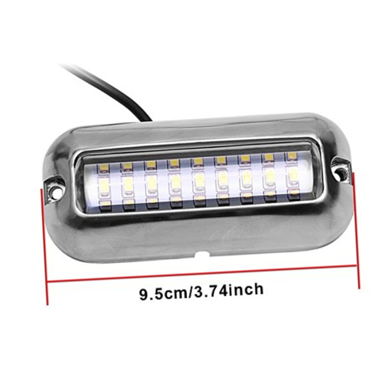 BESTonZON Stainless Steel 27 Led Bridge Lamp Waterproof Marine Light No Heat Bright Led Flush Mount Plate for Pontoon