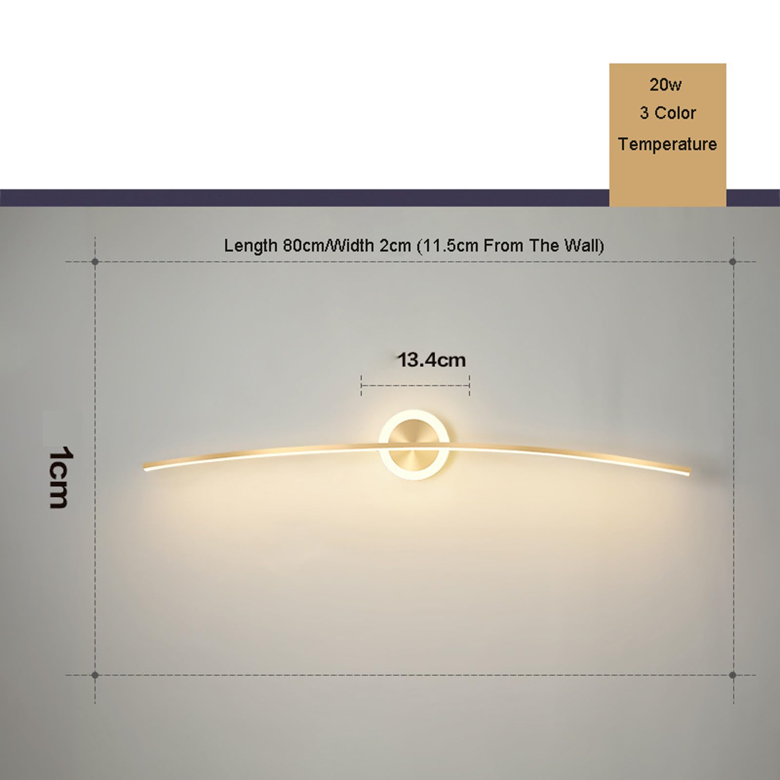 Luce Specchio Lampade da bagno dimmerabili a LED in oro sopra lo specchio Illuminazione da parete per bagno moderna dalla linea semplice Lampada da toeletta a striscia lunga per armadietto Trucco
