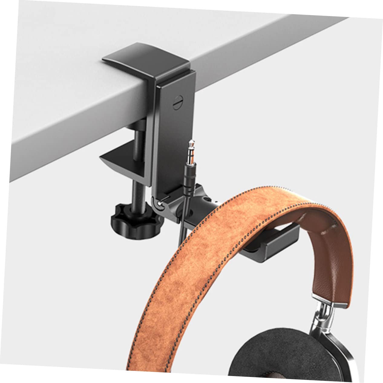 Soporte para Auriculares de Escritorio Plegable Negro de Aleación