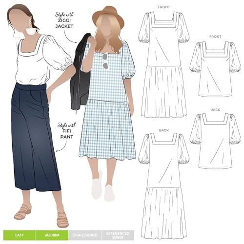Style Arc Sewing Pattern - Clementine Woven Top And Dress (Sizes 10-22) #TOP27
