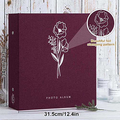 Lanpn Photo Album 6x4 Slip in, Linen Extra Large Capacity 1000 Pockets Photo Albums Holds Landscape and Portrait 10x15cm Picture Purple - Image 2