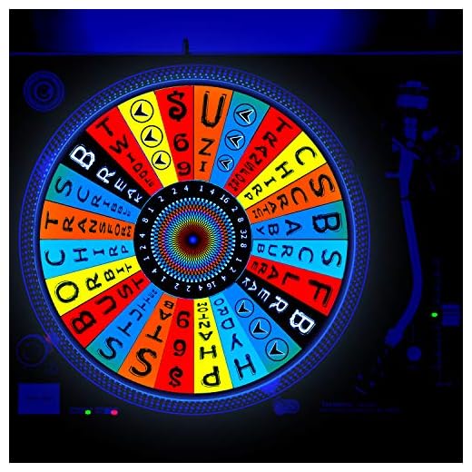 Spin The Wheel - Turntable Slipmat 12" DJ GLOW SERIES (glows under black light)