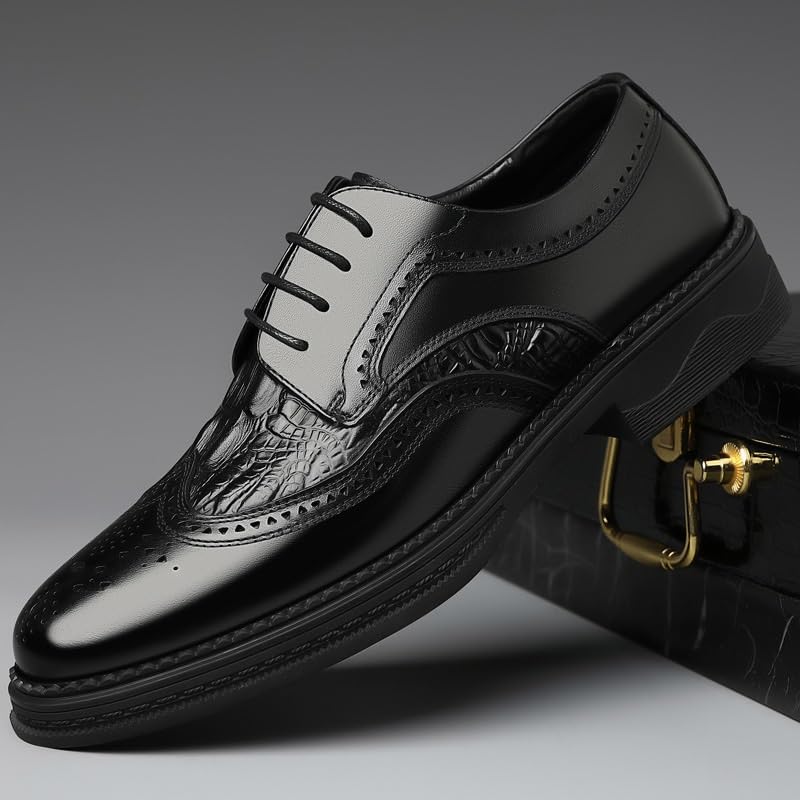 Men's Casual Genuine Leather Lace Up Flats Hand-Sewed Walking Driving Loafers Shoes Genuine Business Brogue Handmade Formal Oxfords Shoe for Men3