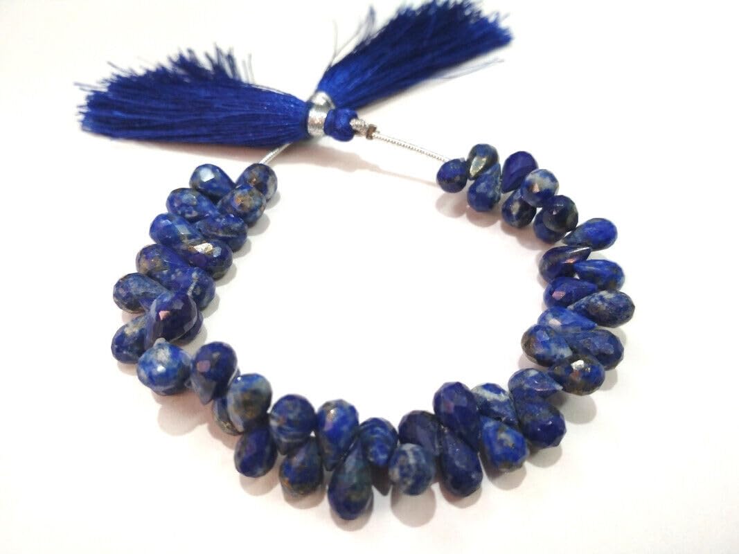 Perles en lapis-lazuli naturel en larme pour création de bijoux uniques