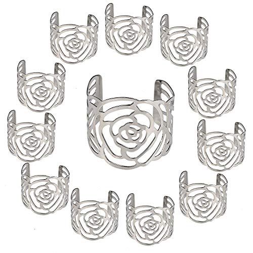 Juego de 12 servilleteros de aro de servilleta de para servilletas de 