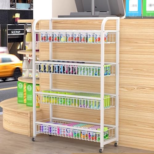 Estante de exhibición de 4 niveles para tiendas de conveniencia y cines, dispensador de masticación ideal para mostrador de chut
