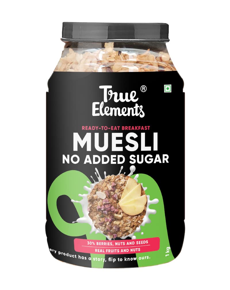 True Elements Muesli Sugar Free 1kg 0 Added Sugar Cereal for