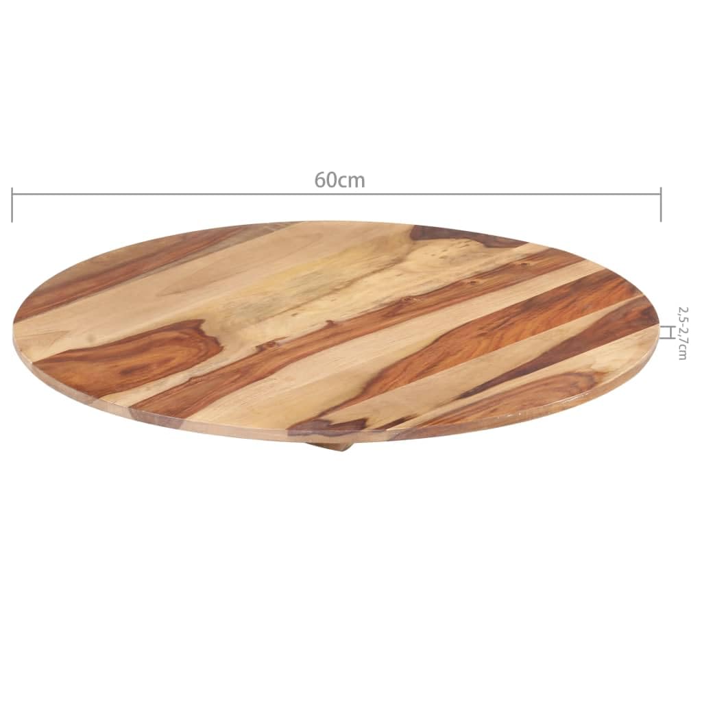 vidaXL Dessus de Table, Dessus de Table de Remplacement, Plateau de Table Restaurant Café Hôtel, Bois Massif d'Acacia Rond 25-27 mm 60 cm