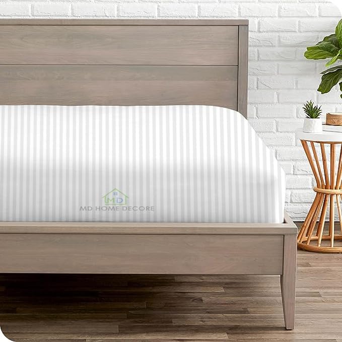 Sábana bajera extra profunda tamaño King – Se adapta fácilmente a colchones de 18 a 24 pulgadas – 100 % algodón egipcio – 400 hilos – Sábana bajera individual de lujo de hotel – Sábana bajera