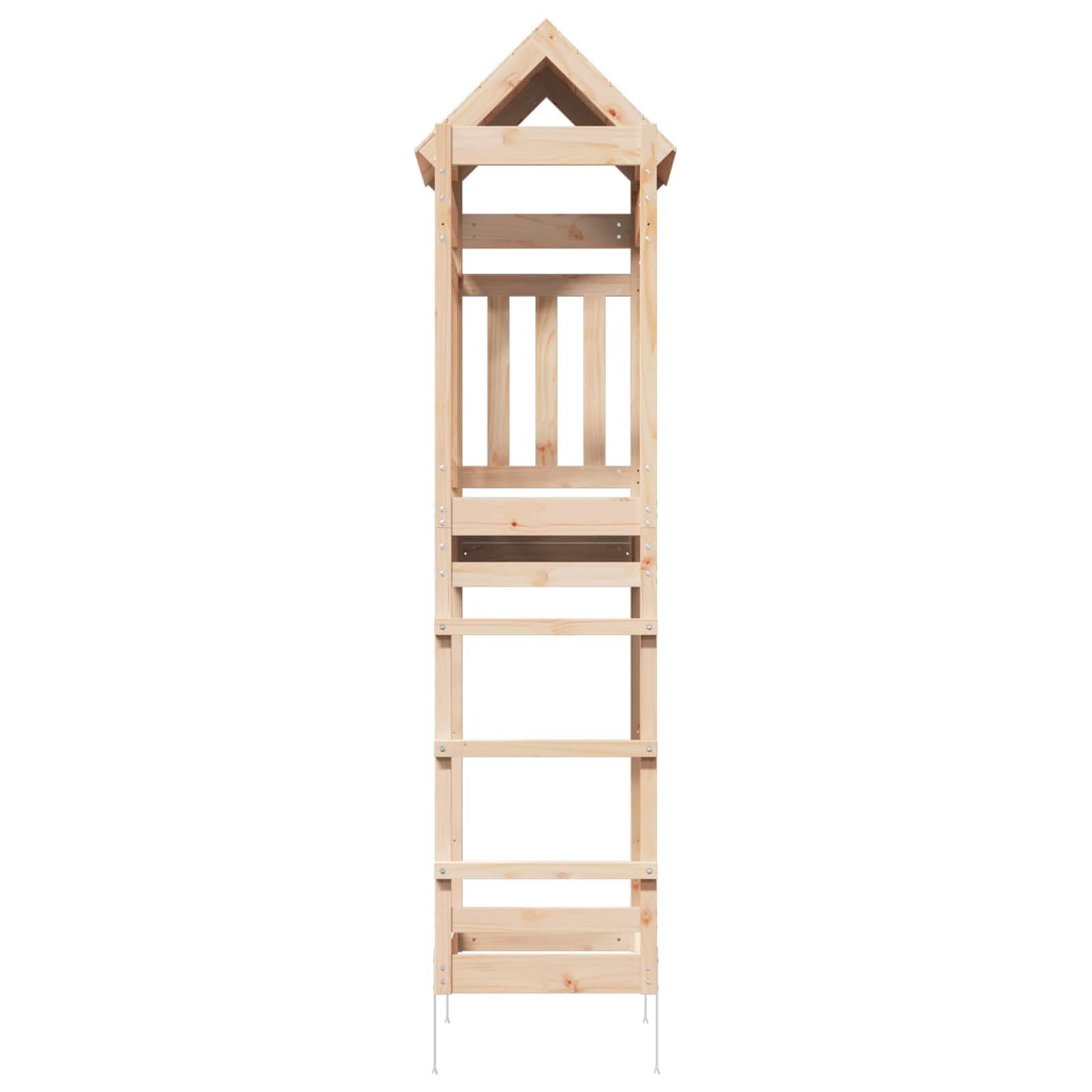 vidaXL Spielturm Braun 52,5 x 85 x 238 cm Massives Kiefernholz, Moderner Outdoor-Spielplatz, robuster Garten-Spielbereich, Abenteuer-Turm für Kids, Spaß im Hinterhof
