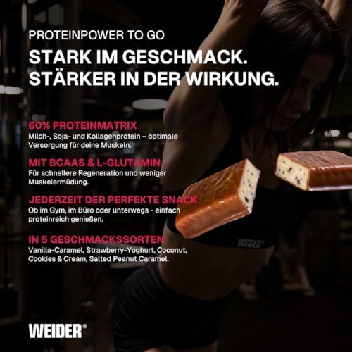Weider 60% Proteinriegel - Hochproteinhaltiger Riegel mit 27g Protein, wenig Zucker… – Ansicht 3