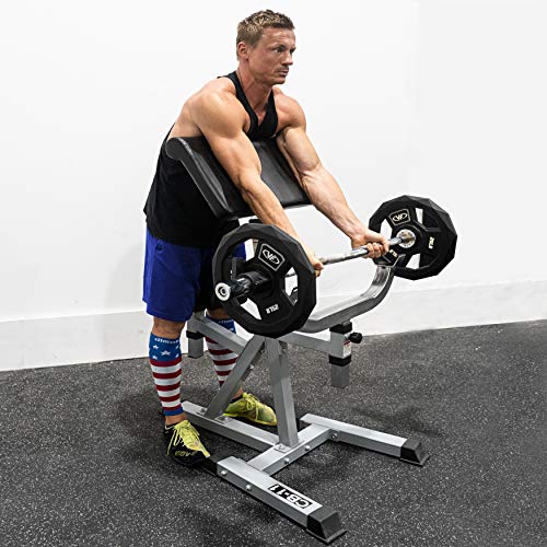 Valor Fitness CB-11 Standing Arm Curl Station for Strength Training w/Pivot and Contoured Arm Rest