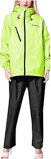 lozssnigzi Regenkleidung Fahrrad Damen, Leichte Atmungsaktiv Wasserdicht Regenanzug Mit Kapuze Regenkleidung 2 Teilig Dünne Regenkombi Regenjacke Regenhose für Fahrrad Motorrad