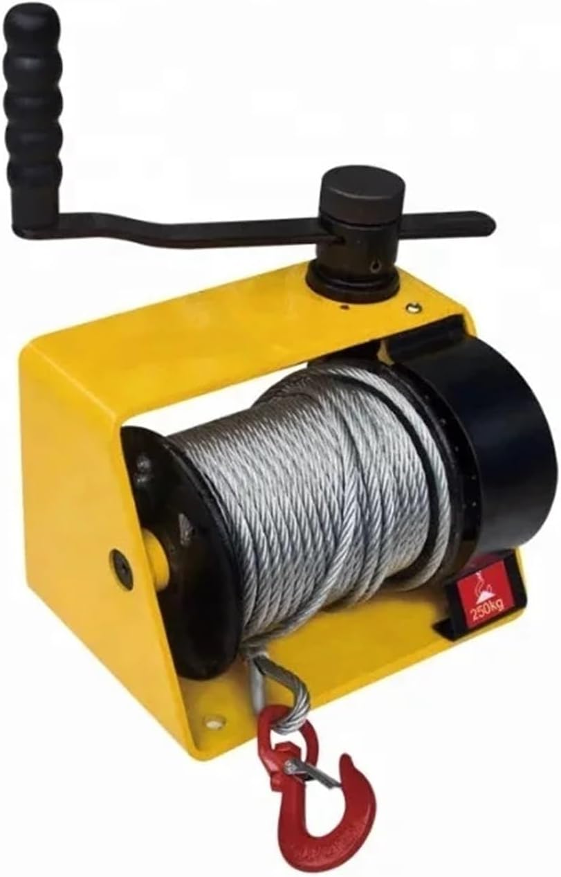 Hand Winch Boat Winch, HWV Heavy Duty Hand Winch Worm ar Winch for Europe Market Manual Hoist for Vertical Lifting for Trailer, Boat or ATV Towing