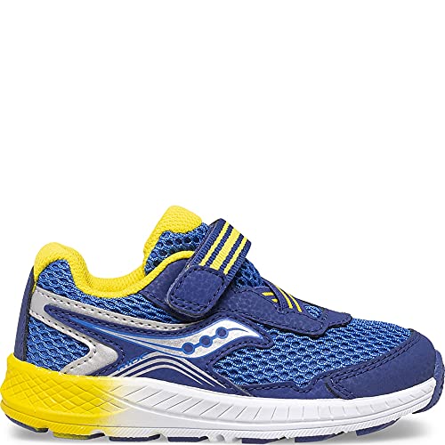 Saucony Ride 10 JR. Zapatillas para Correr para Niños, Azul, Amarillo, 5 Little Kid