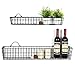 MyGift 2pcs 30-Inch Wire Baskets for Storage and Organization, Rustic Black Wall Mounted Metal Display Racks