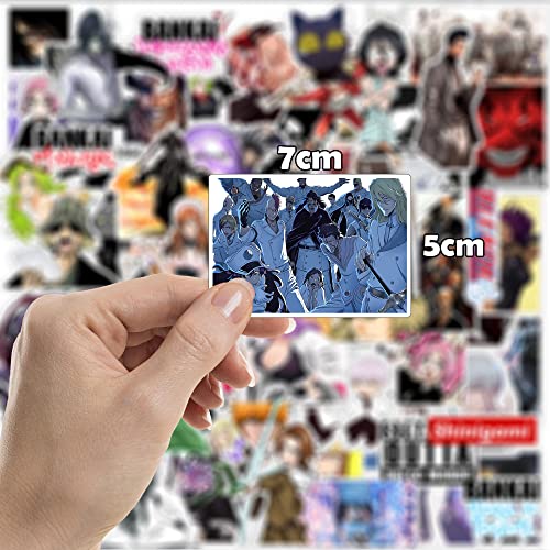 Image of Paper9store Pack of 75+ Bleach Stickers for Laptop, Phone Case, Guitar, Bike, Pc, Scrapbook etc. Waterproof Glossy Laminated Residue Free Anime Stickers
