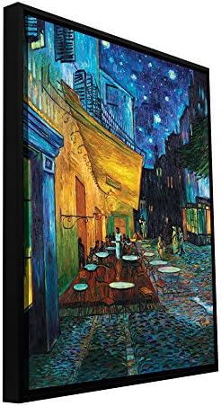 ArtWall "Cafe Terrace at Night Floater Framed Gallery-Wrapped Canvas Art by Vincent Van Gogh, 36 by 48-Inch, Holds 34.5 by 46.5-Inch Image