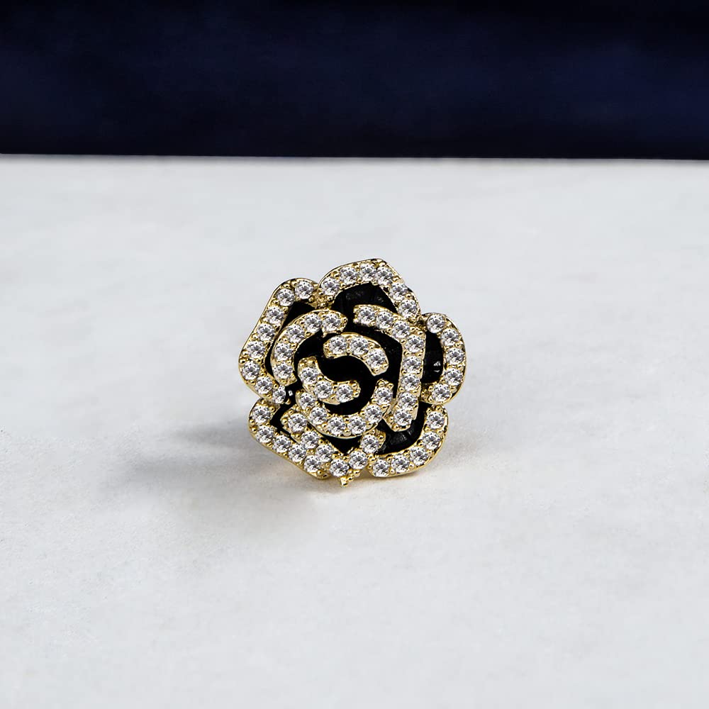 Broches para Mujer, Broche pequeño y Delicado con Forma de Flor Negra para Solapa, joyería para Aniversario o cumpleaños.