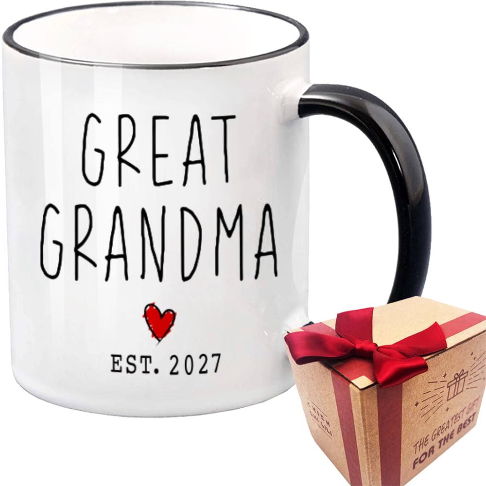 SUUURA-OO Promoted to Grandma Mug EST 2027 New Grandmother Gifts, Grandma to Be Pregnancy Reveal Announcement Gift, Baby Reveal Surprise Publicity Mug