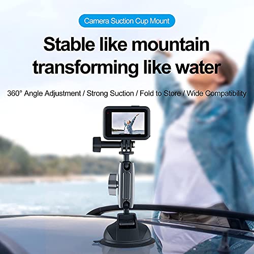 Image of TELESIN Aluminum Alloy Suction Cup Holder Compatible With Gopro, DJI, Insta360, And More Action Cams & Smartphoness