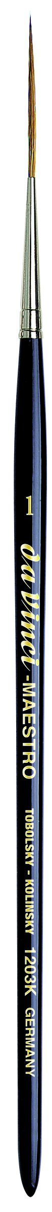 da Vinci Watercolor Series 1203k Maestro Paint Brush, Long Needle Liner/Rigger Kolinsky Red Sable, Size 1