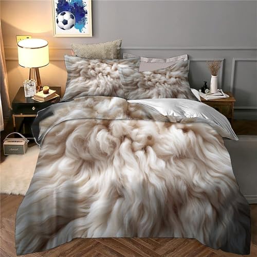 Housse de Couette Effet Fourrure 3D Imprimée 140x200 Lit Simple - 6
