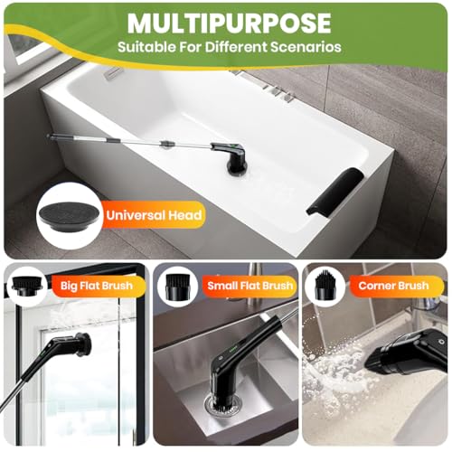 Image of Supvox Electric Spin Scrubber, Cordless Telescopic Brush, Powerful Battery
