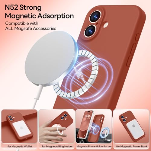 Image of LOVE 3000 Designed for iPhone 17 Case, Premium Silicone [Compatible with Magsafe][Soft Anti-Scratch Microfiber Lining] Shockproof Protective Phone Case for Men Women 6.3 inch, Caramel
