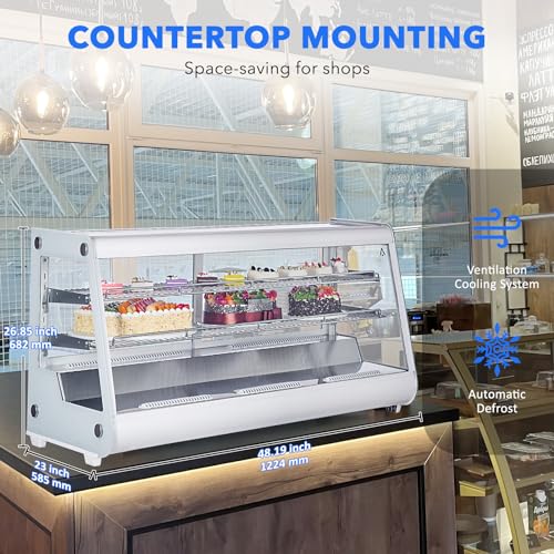 MERXENG Beverage Refrigerator, 8.1 Cu.ft Commercial Display Refrigerator Merchandise for Home Restaurant Grocery Stores, 2 Glass Door Merchandiser Refrigerator,3 Shelves