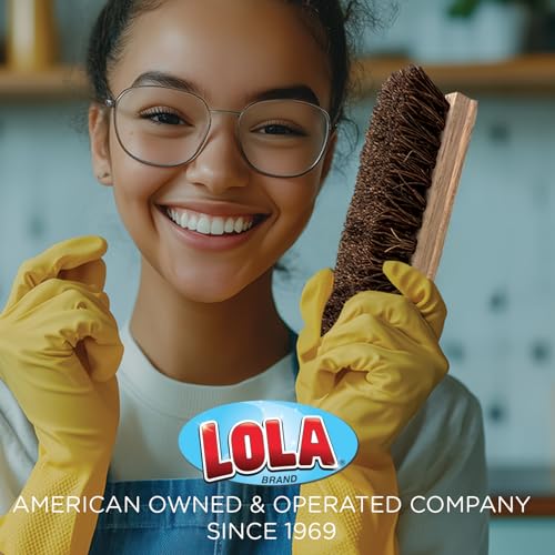 Image of LOLA Deck Scrub Brush, 9 inch x 3.5 inch Head w /Palmyra Bristles for Outdoor Cleaning, Removes Dirt & Grime from Patios, Decks, Grout, 9 Pack