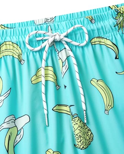 Image of Gleeease 7inch Mens Swim Trunks 2 in 1 with Compression Liner Pockets Drawstring Quick Dry Stretch Lined Funny Beach Pool