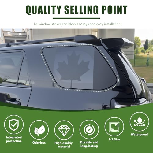 Image of 2PCS Rear Window Decals for 2010-2024 Toyota 4Runner 5th Gen Back Window Glass Side CA Flag Sticker for 4 Runner Exterior Accessories Matte Black(Canadian Flag)